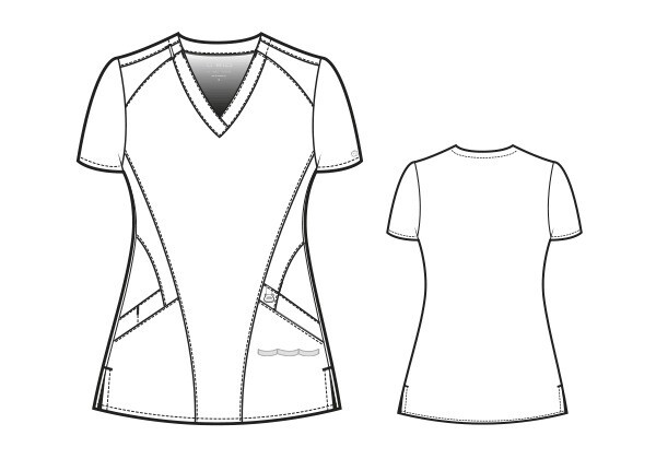 Casacca donna 6155 scollo a V white
