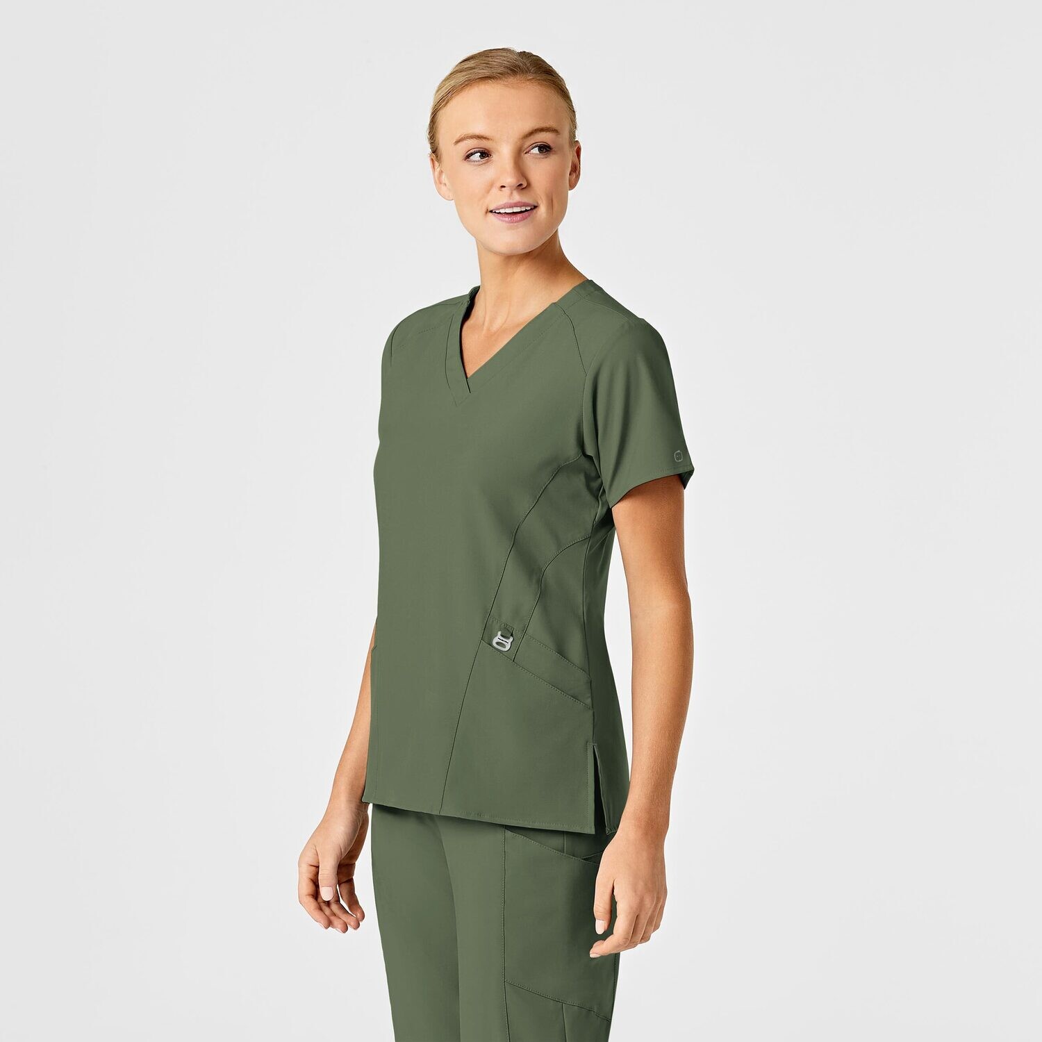 Casacca donna 6155 scollo a V olive