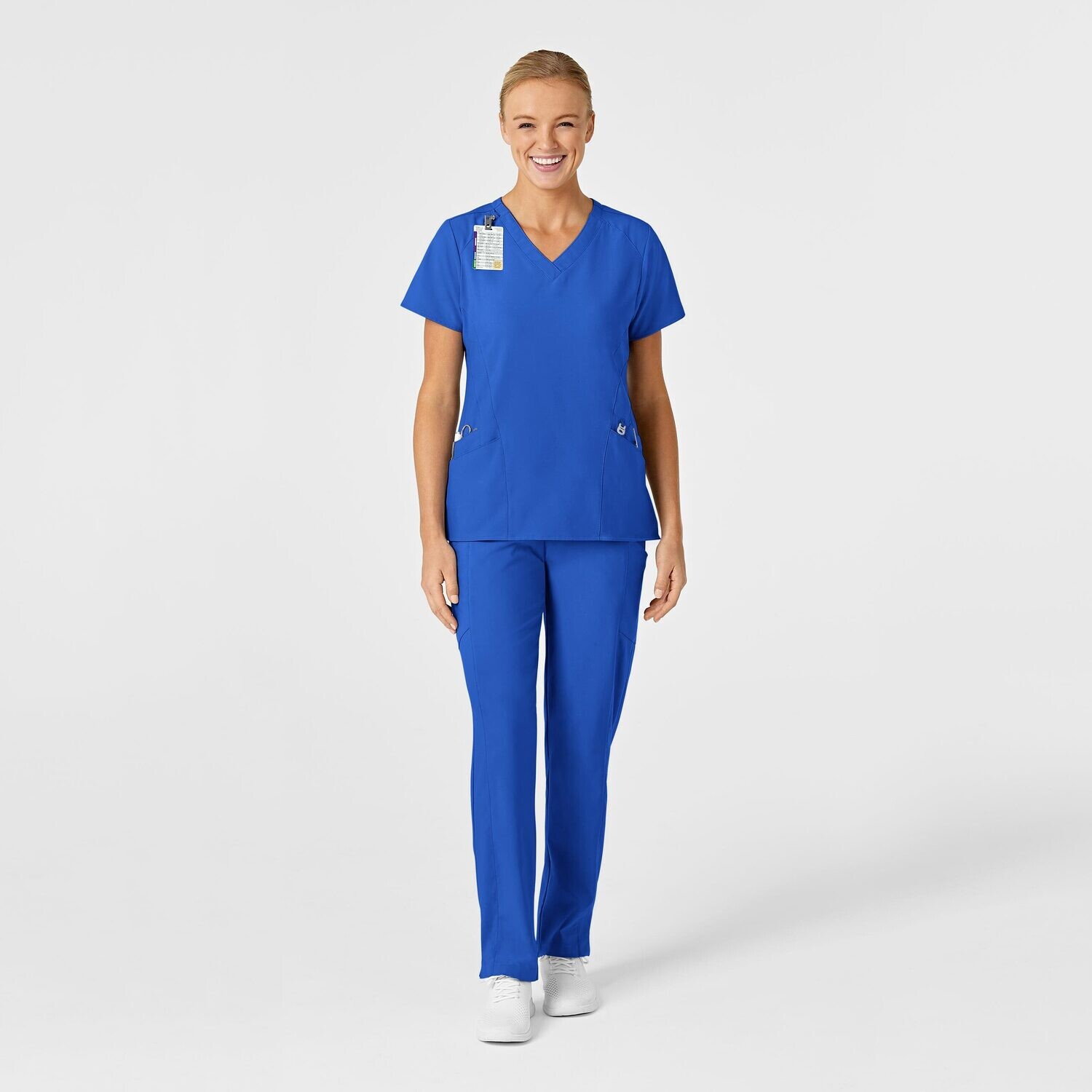 Casacca donna 6155 scollo a V royal blue