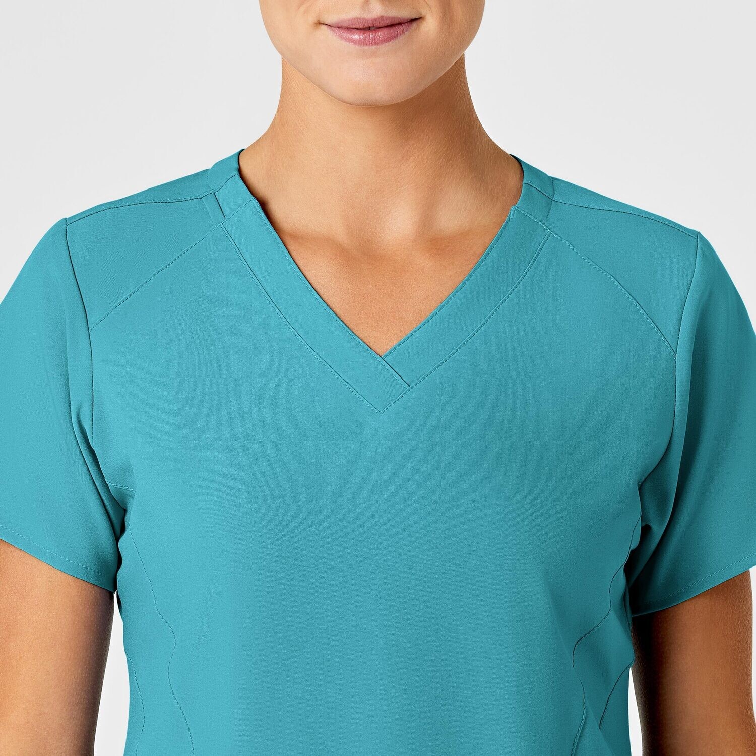 Casacca donna 6155 scollo a V teal blue