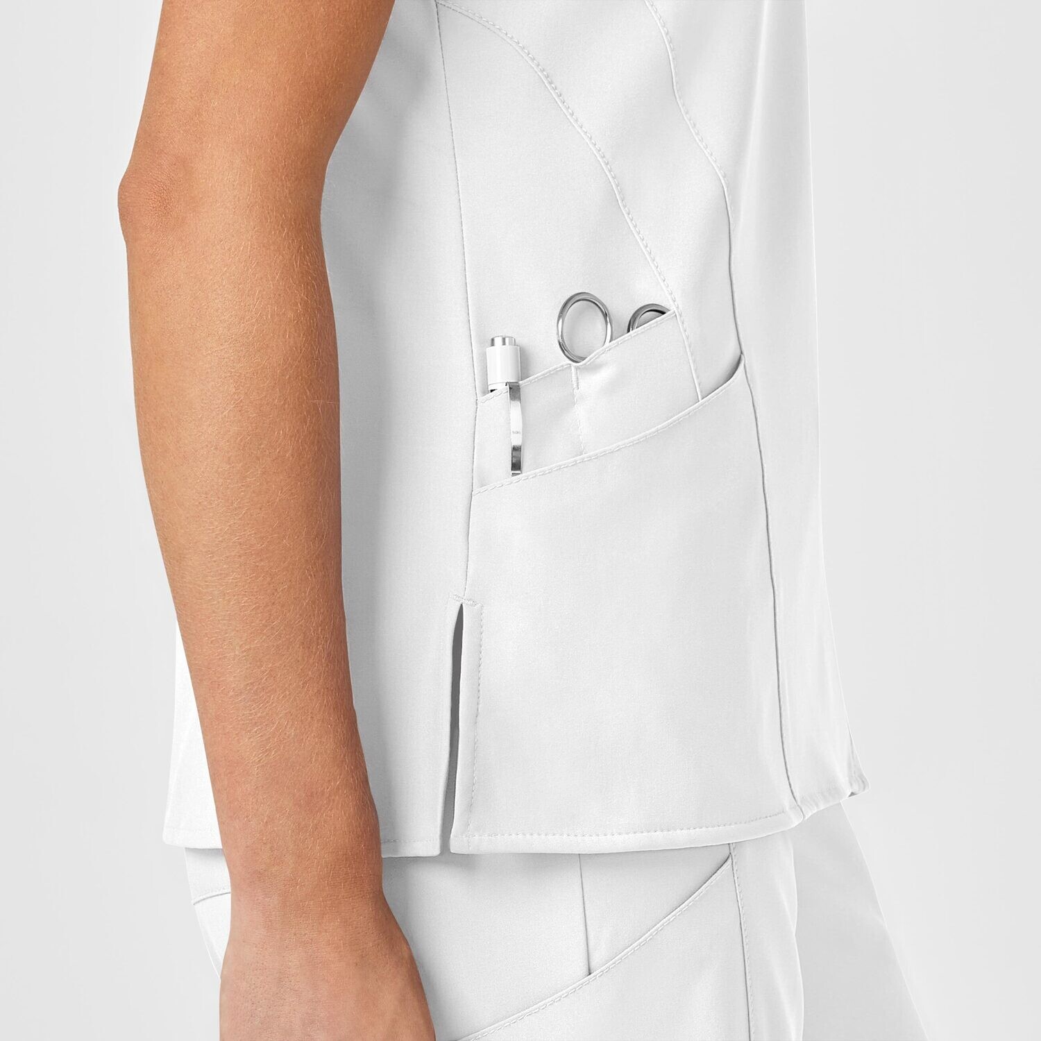 Casacca donna 6155 scollo a V white