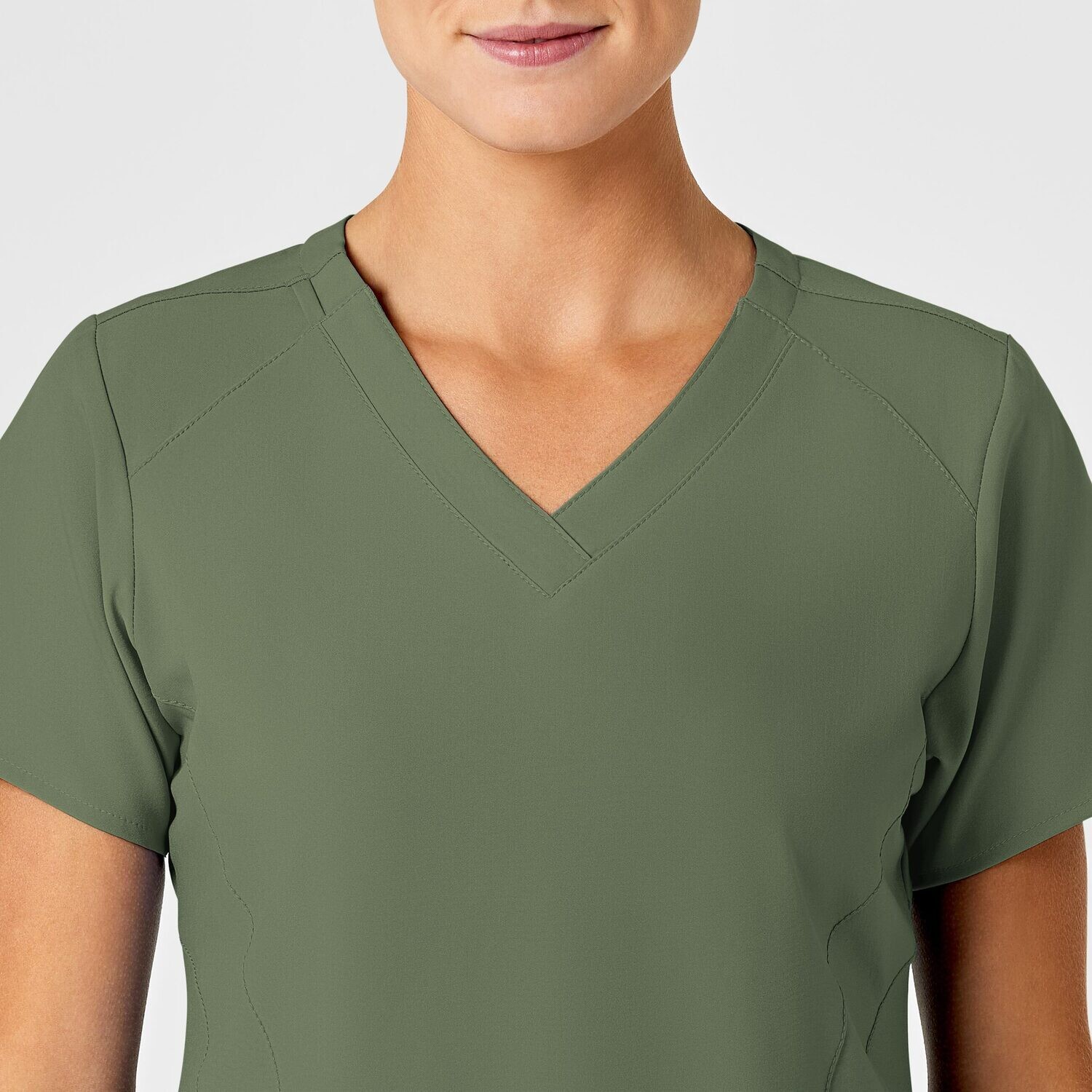 Casacca donna 6155 scollo a V olive