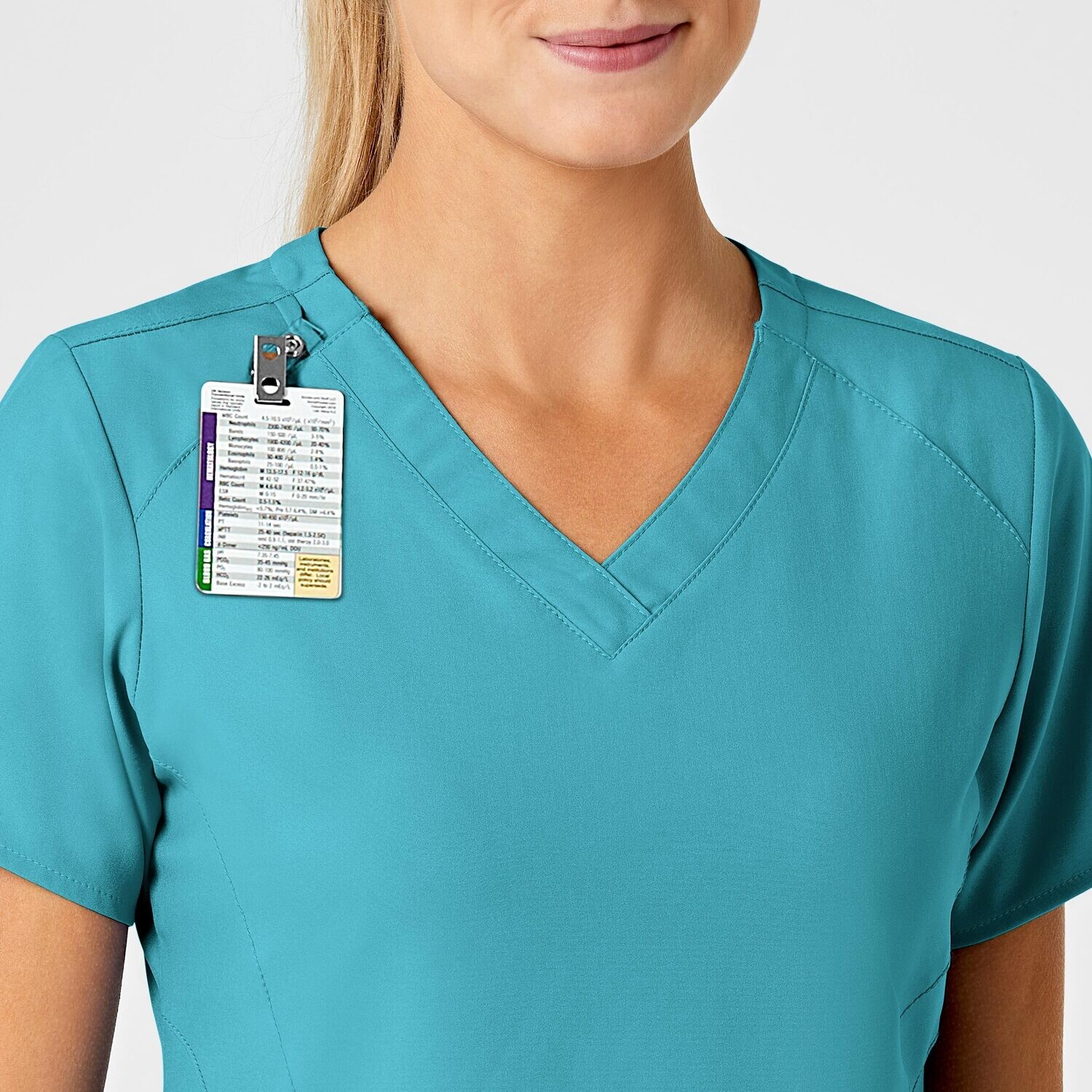 Casacca donna 6155 scollo a V teal blue