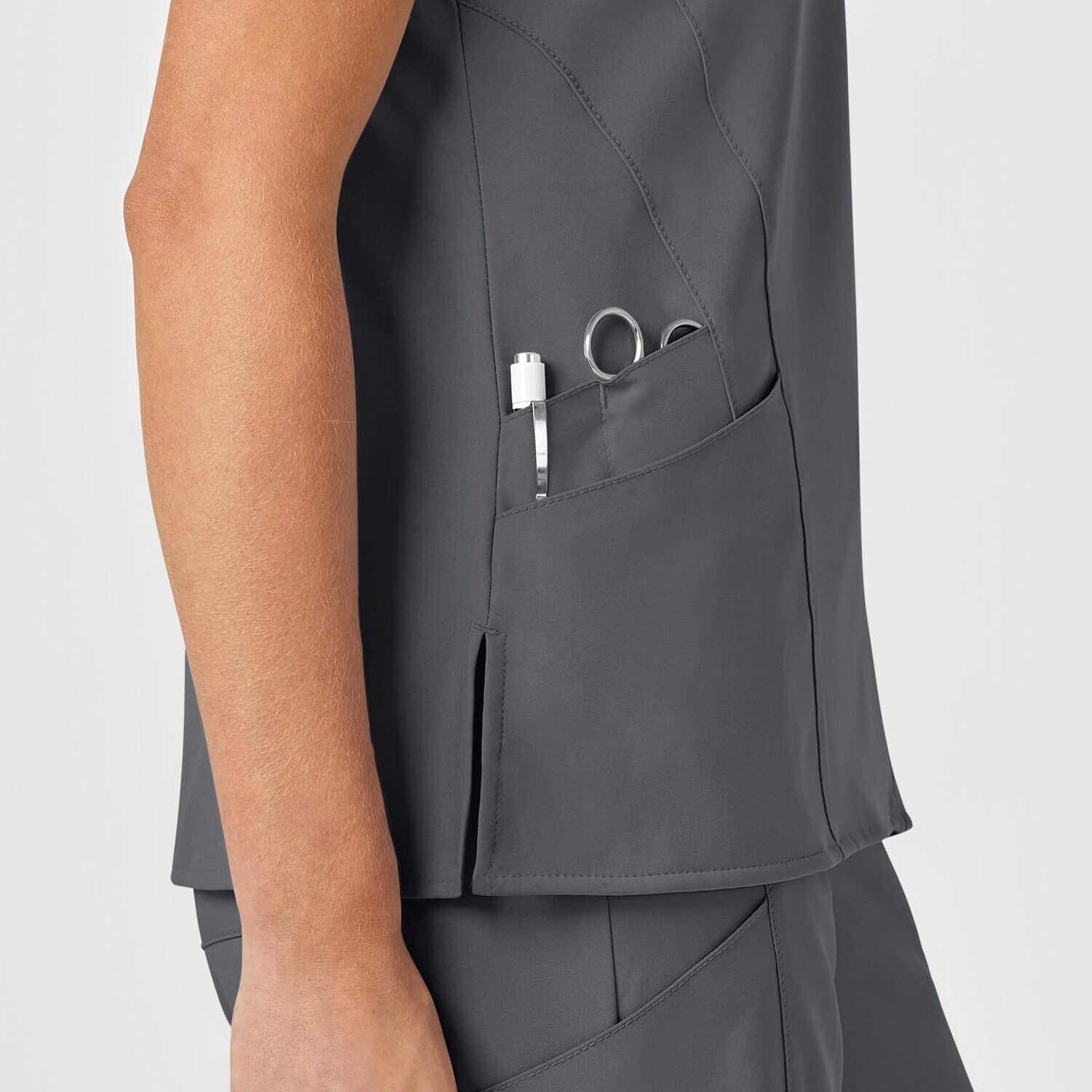 Casacca donna 6155 scollo a V pewter