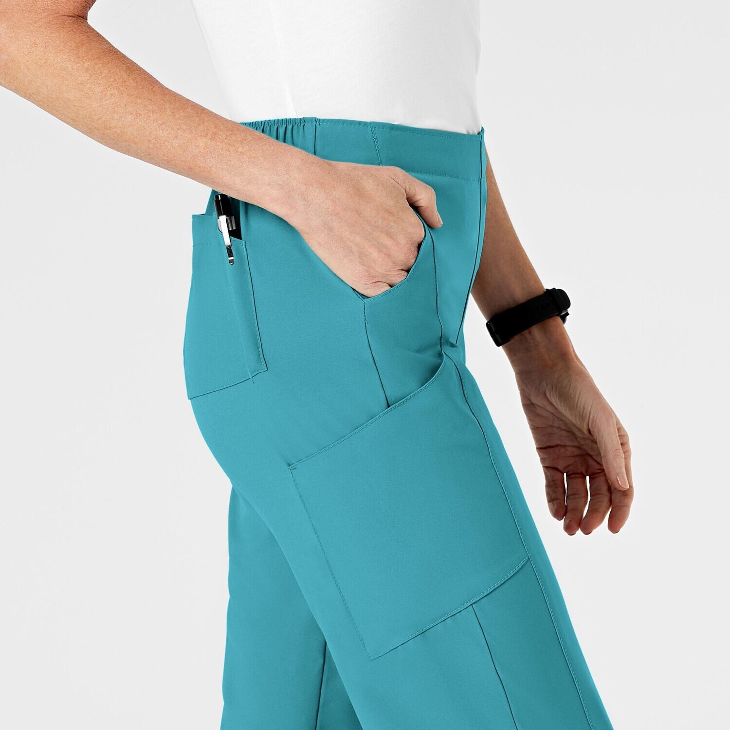 Pantalone donna 5155 cargo 7 tasche teal blue