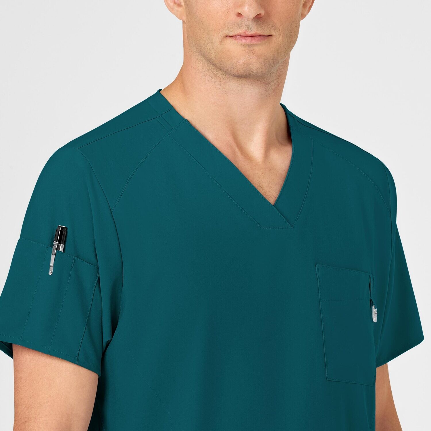 Casacca uomo 6355 scollo a V caribbean blue
