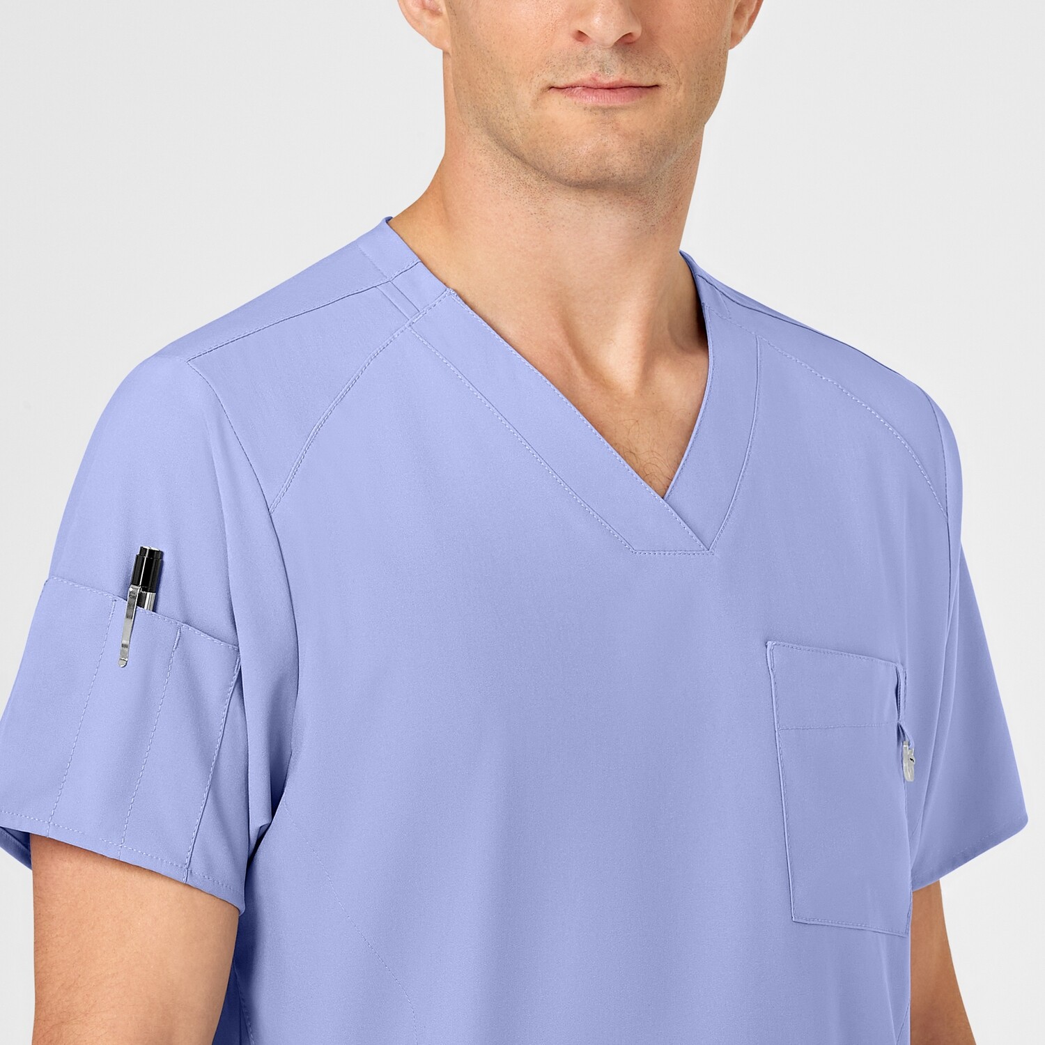 Casacca uomo 6355 scollo a V ceil blue