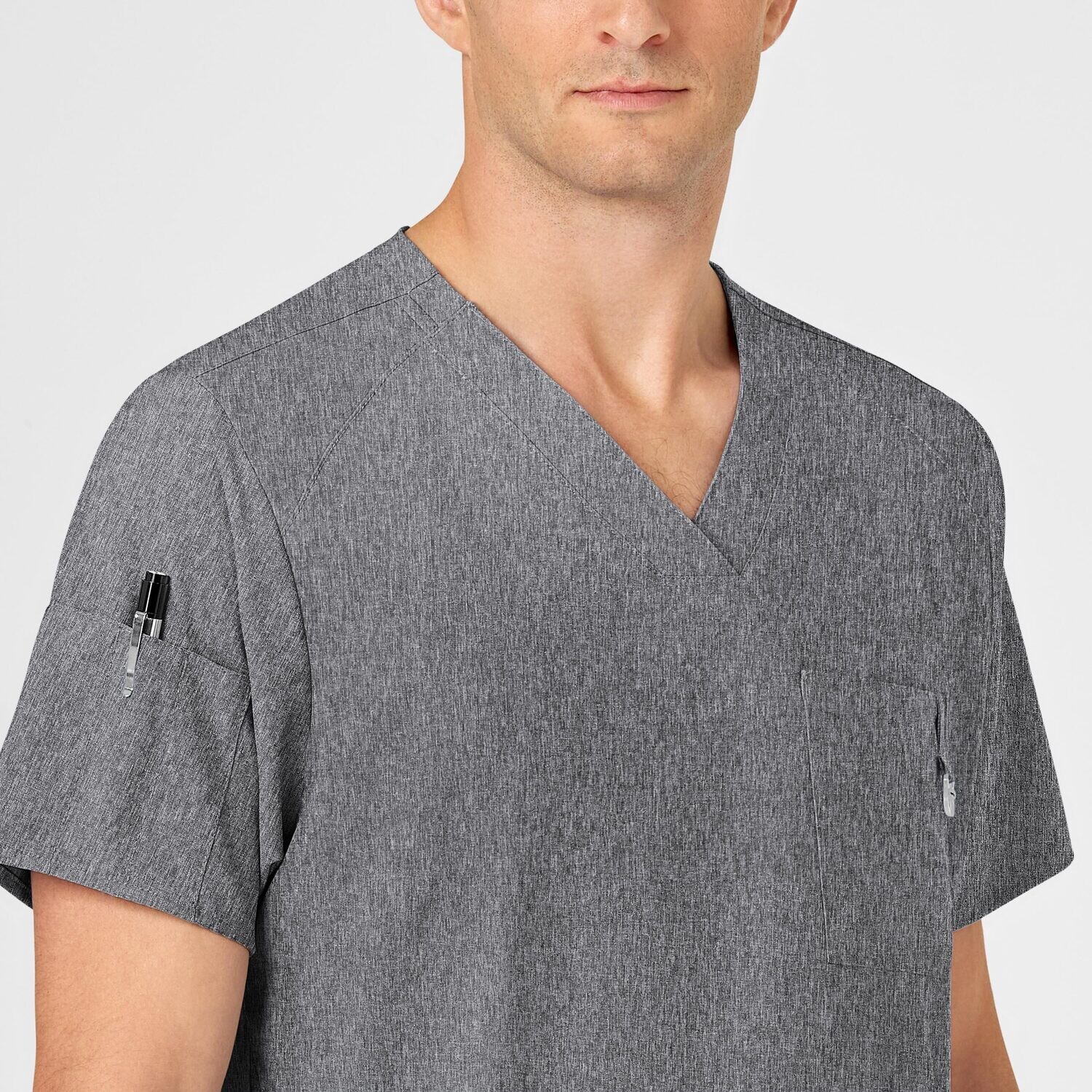 Casacca uomo 6355 scollo a V charcoal heather