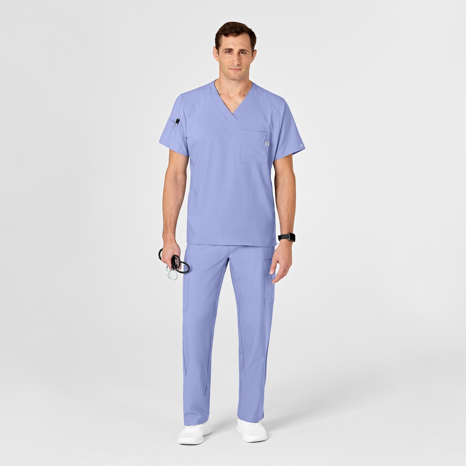 Casacca uomo 6355 scollo a V ceil blue