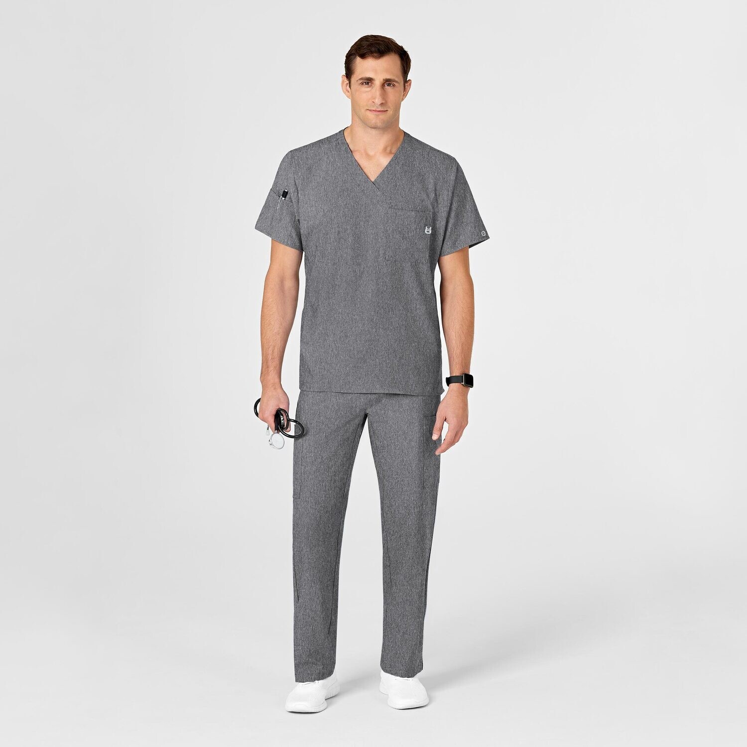 Casacca uomo 6355 scollo a V charcoal heather