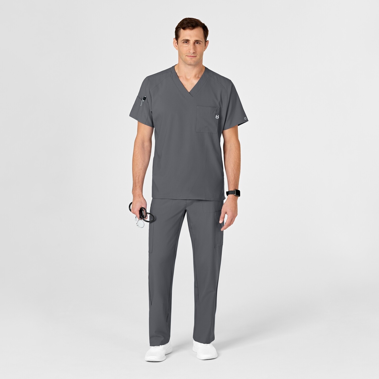 Casacca uomo 6355 scollo a V pewter