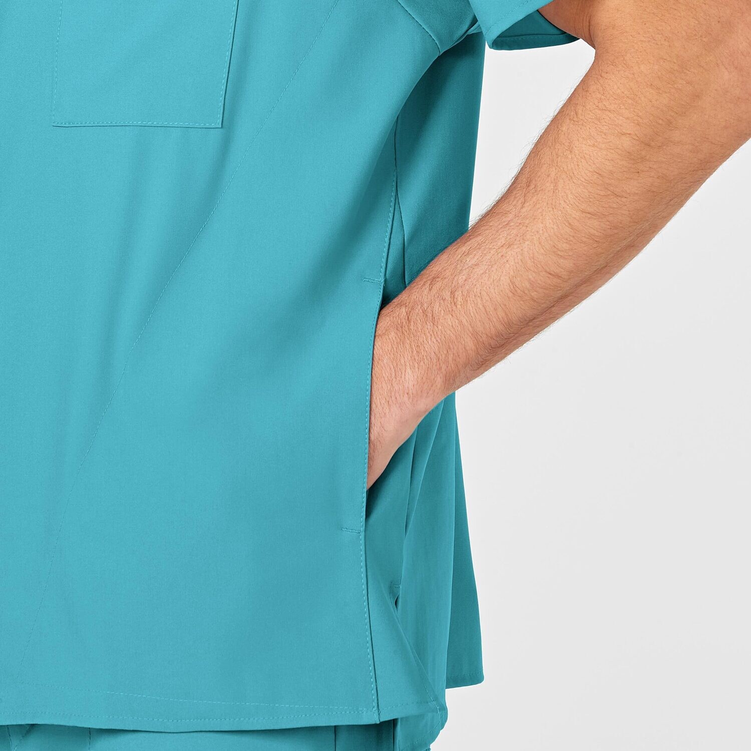 Casacca uomo 6355 scollo a V teal blue