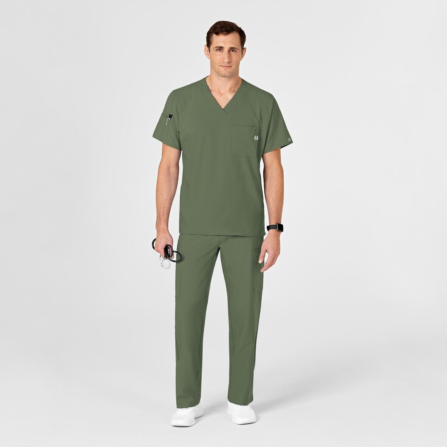 Casacca uomo 6355 scollo a V olive