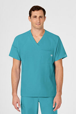 Casacca uomo 6355 scollo a V teal blue