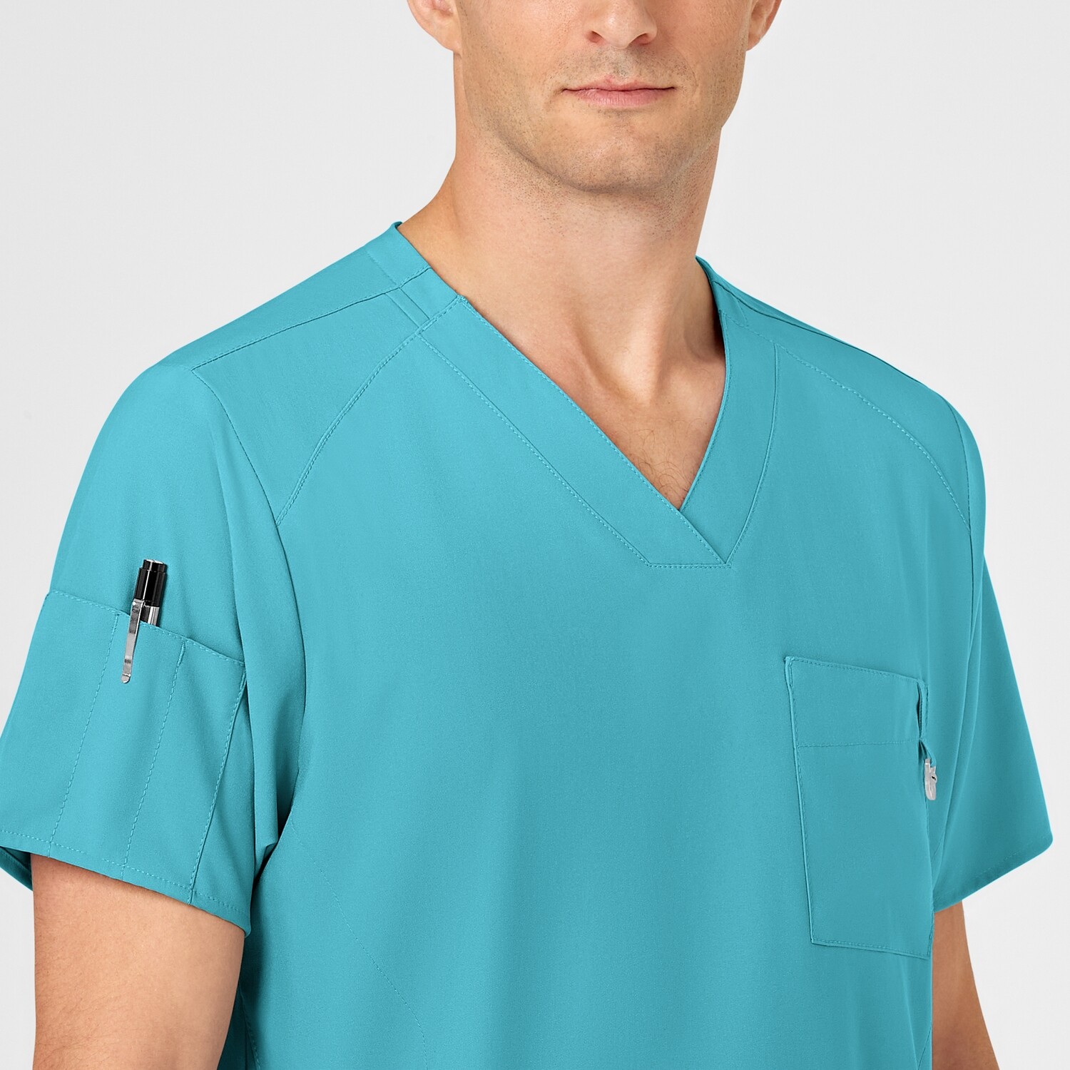 Casacca uomo 6355 scollo a V teal blue