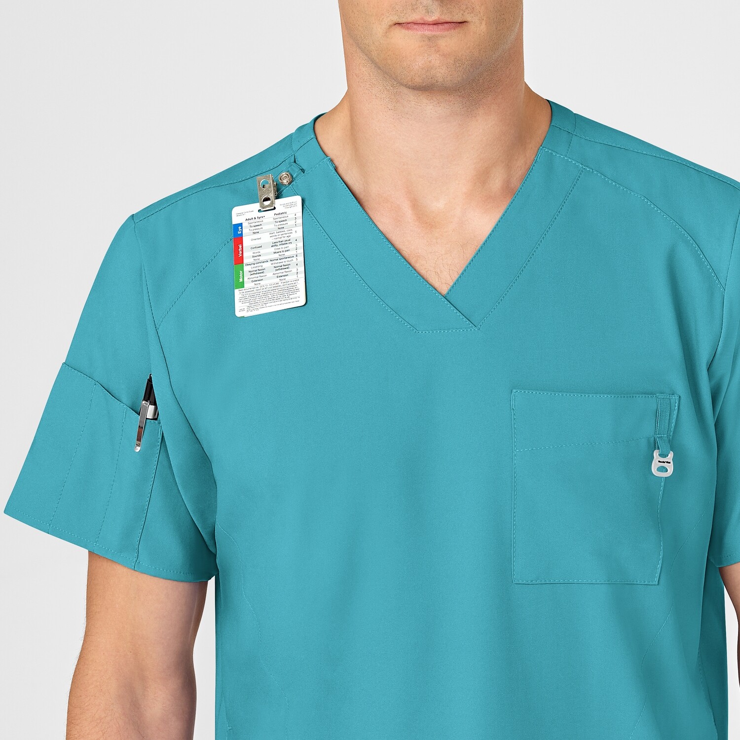 Casacca uomo 6355 scollo a V teal blue