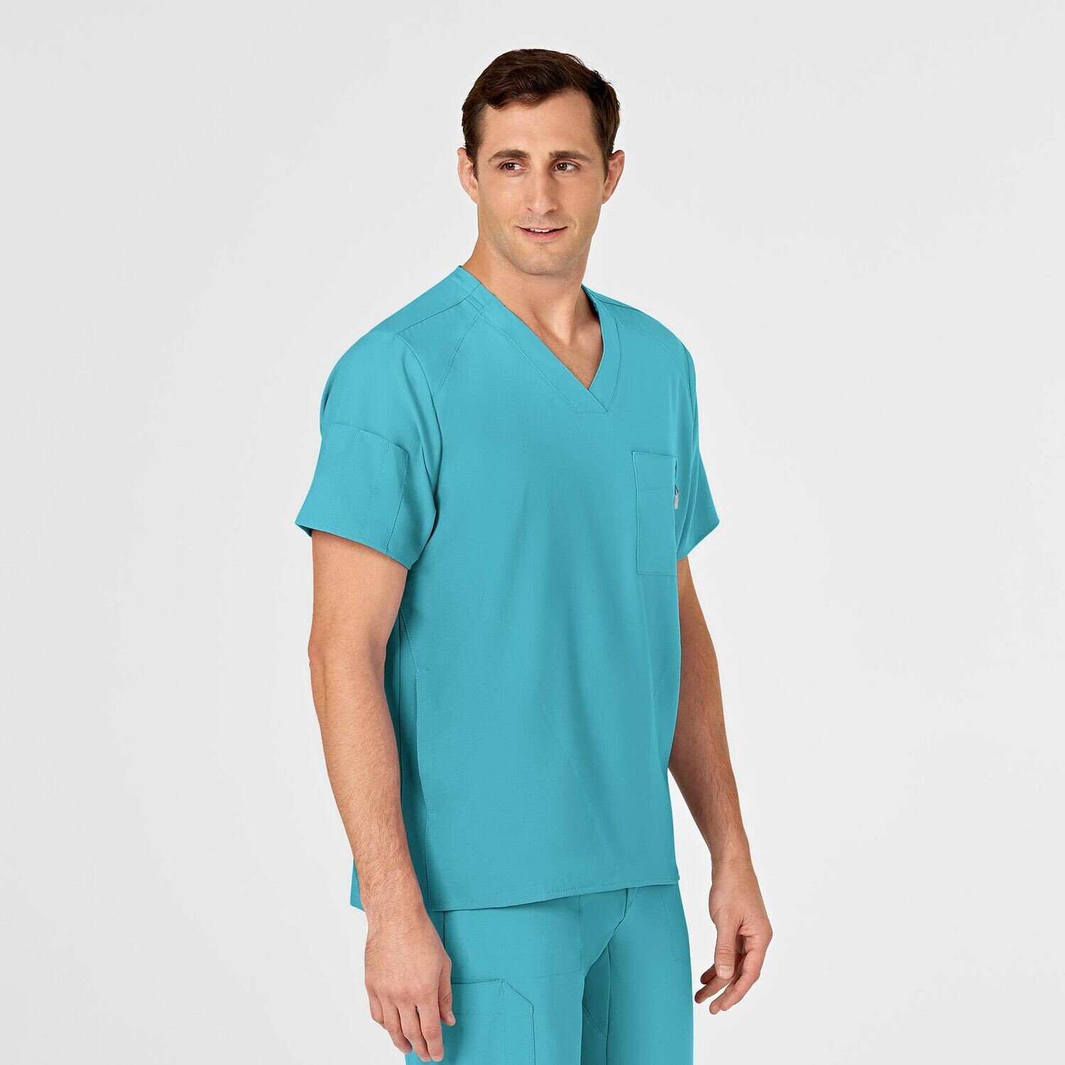 Casacca uomo 6355 scollo a V teal blue