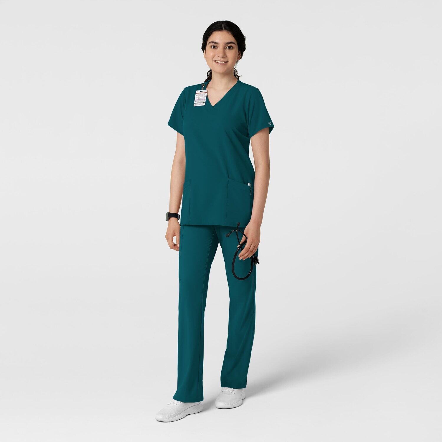 Casacca donna 6255 scollo a V caribbean blue