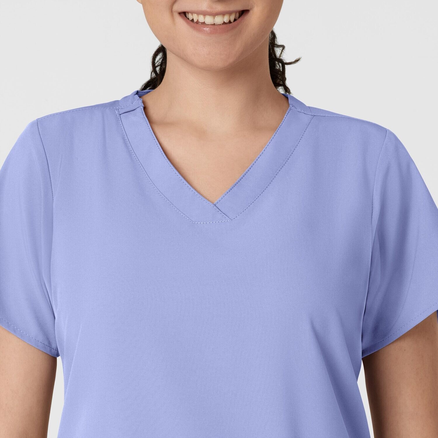 Casacca donna 6255 scollo a V ceil blue