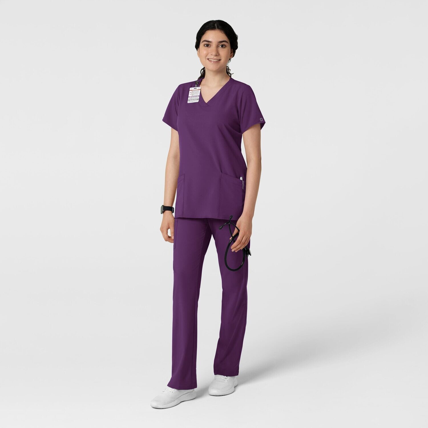Casacca donna 6255 scollo a V eggplant