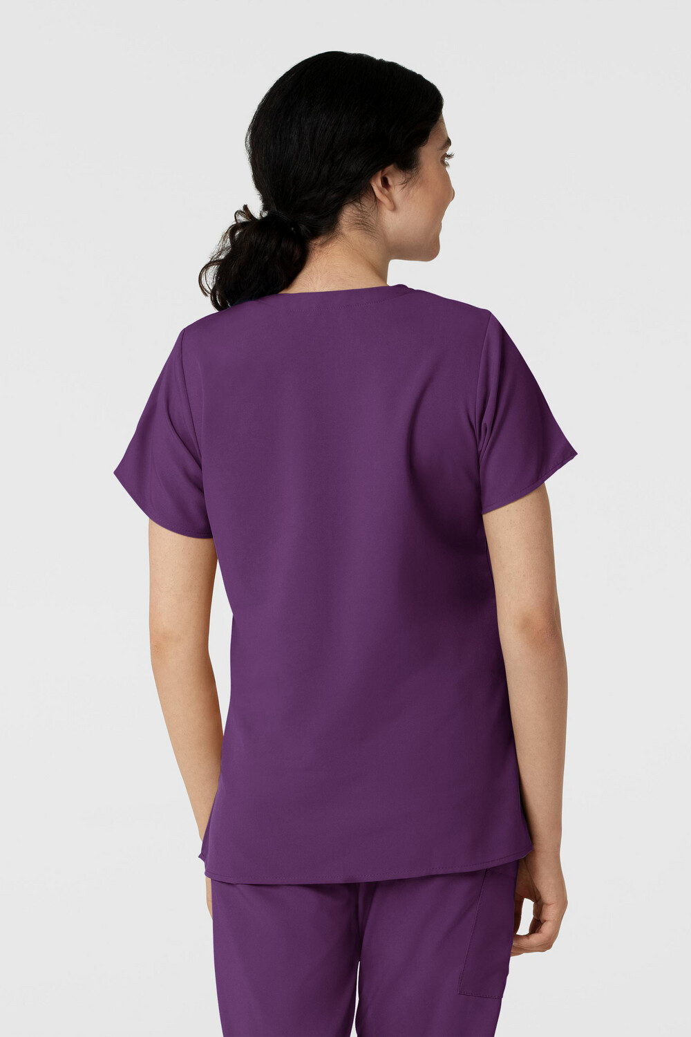 Casacca donna 6255 scollo a V eggplant