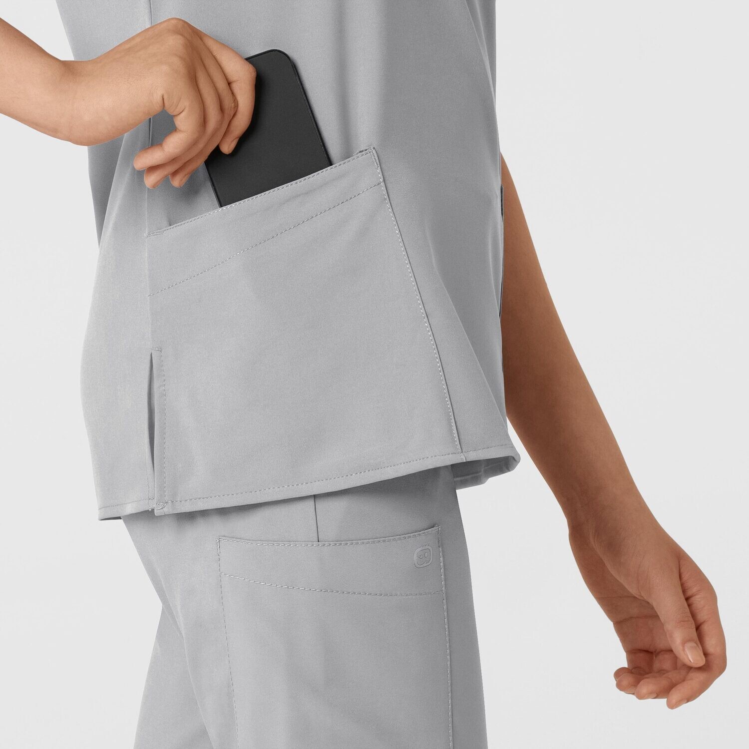 Casacca donna 6255 scollo a V grey