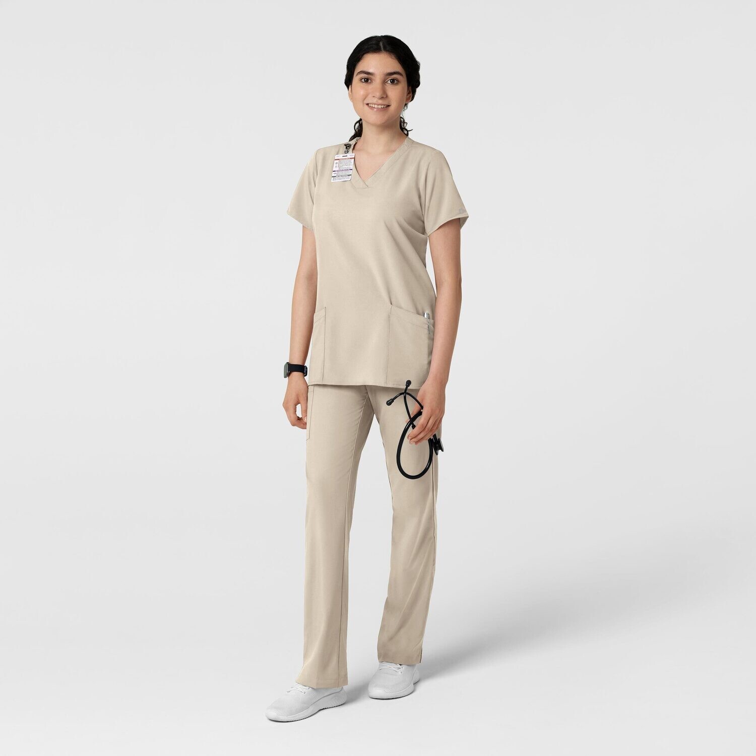 Casacca donna 6255 scollo a V khaki