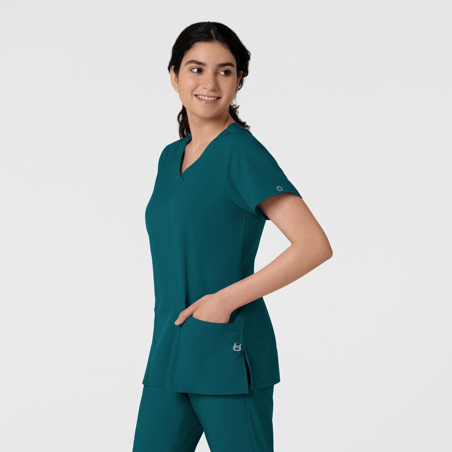 Casacca donna 6255 scollo a V caribbean blue