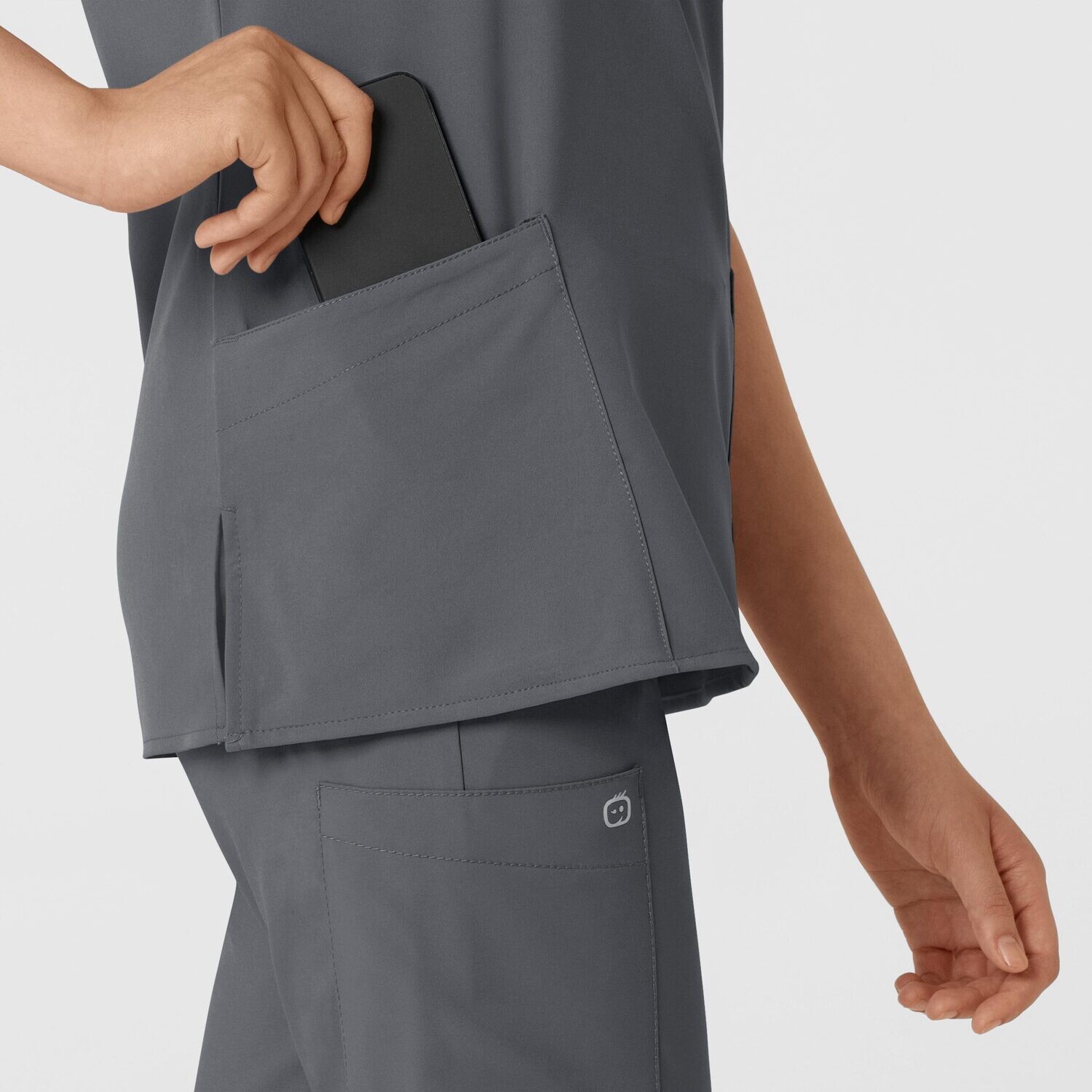 Casacca donna 6255 scollo a V pewter