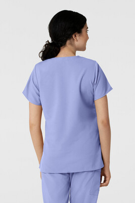 Casacca donna 6255 scollo a V ceil blue