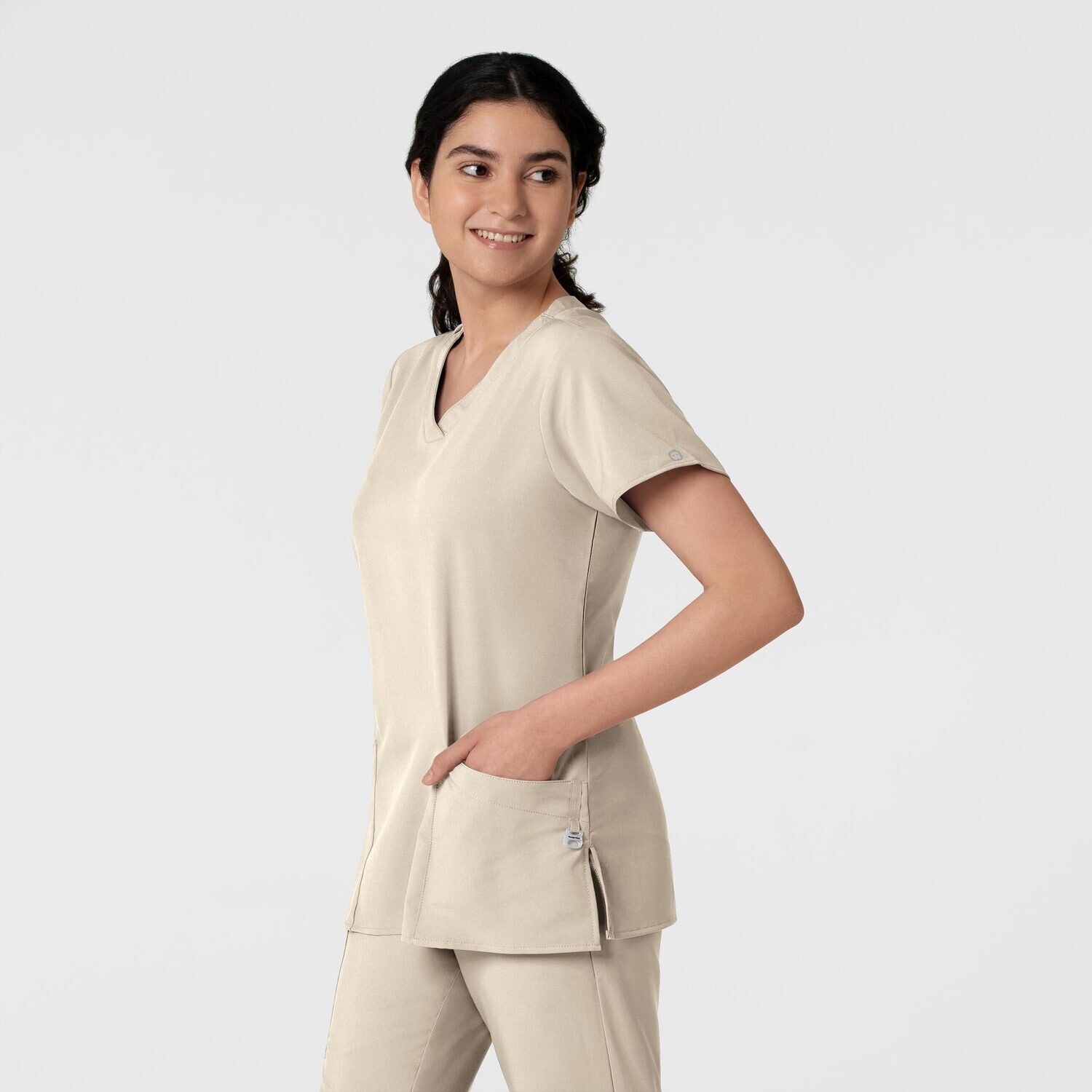 Casacca donna 6255 scollo a V khaki