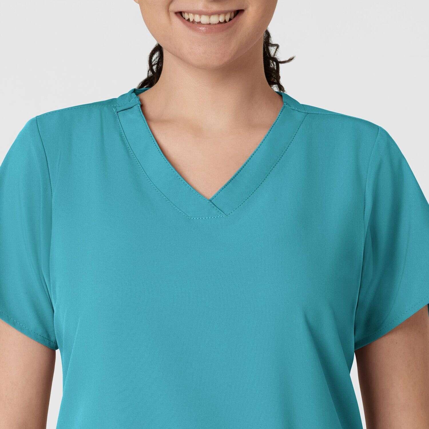 Casacca donna 6255 scollo a V teal blue