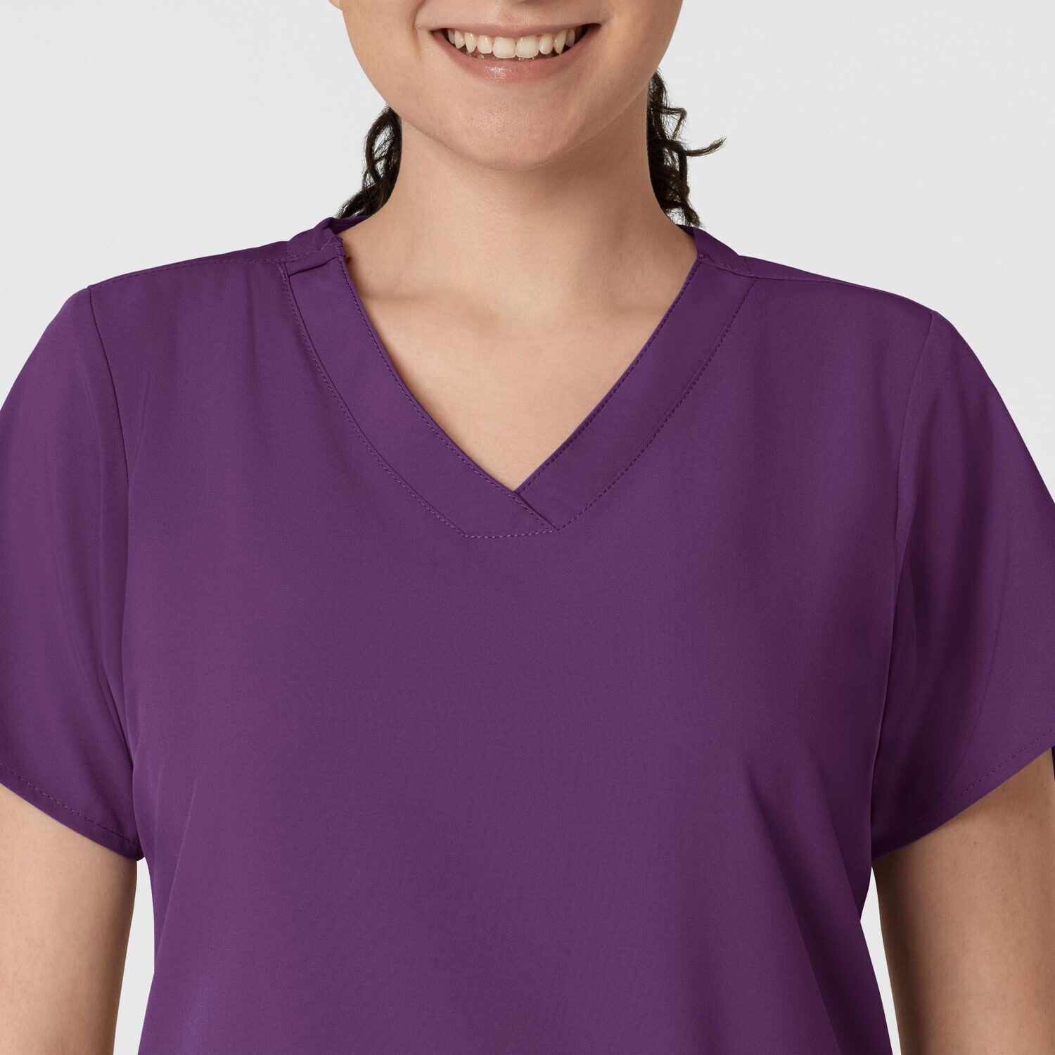 Casacca donna 6255 scollo a V eggplant