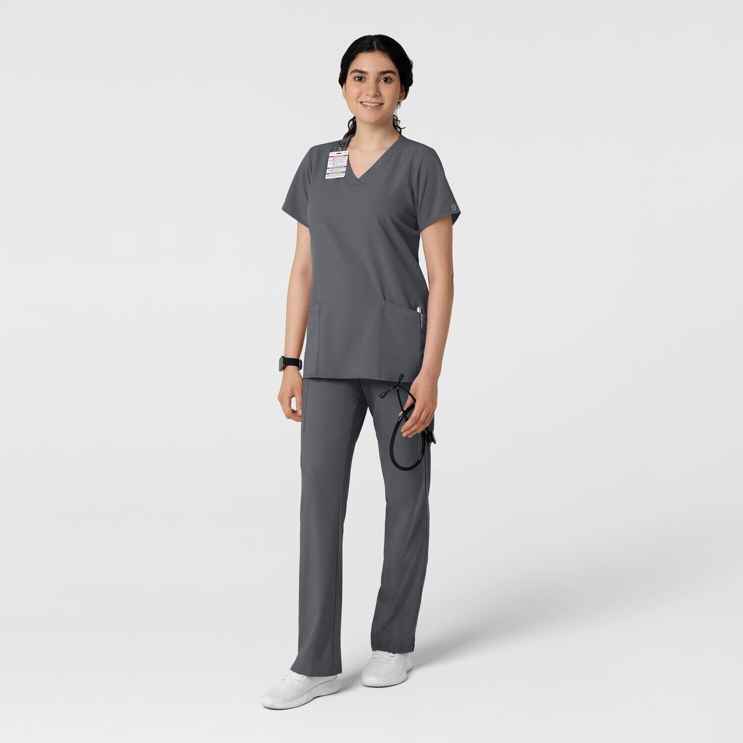 Casacca donna 6255 scollo a V pewter
