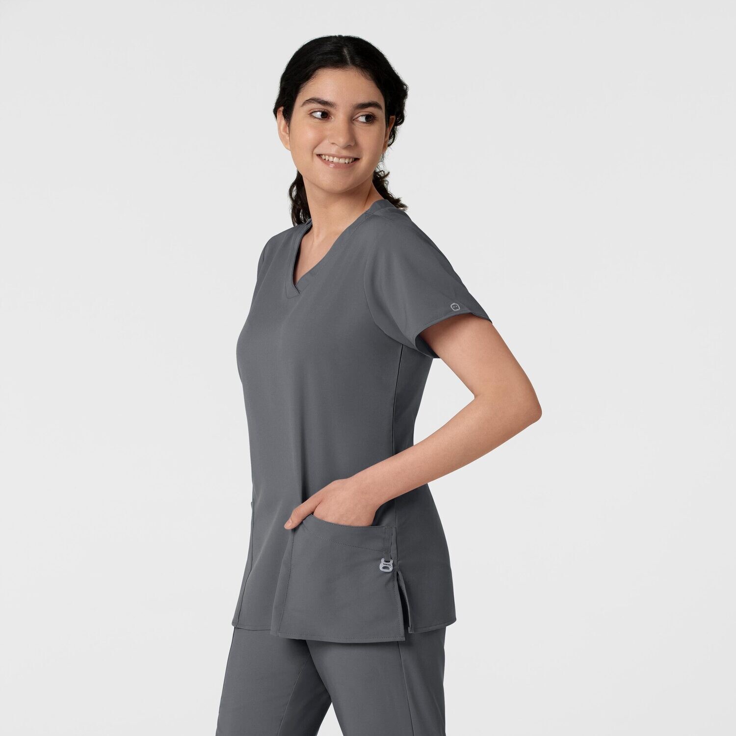 Casacca donna 6255 scollo a V pewter