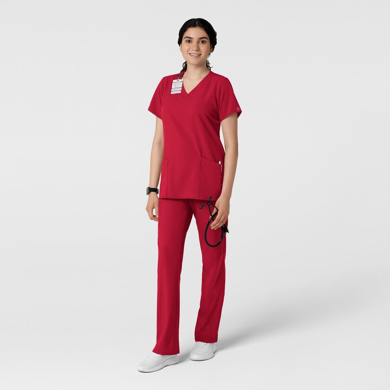 Casacca donna 6255 scollo a V red