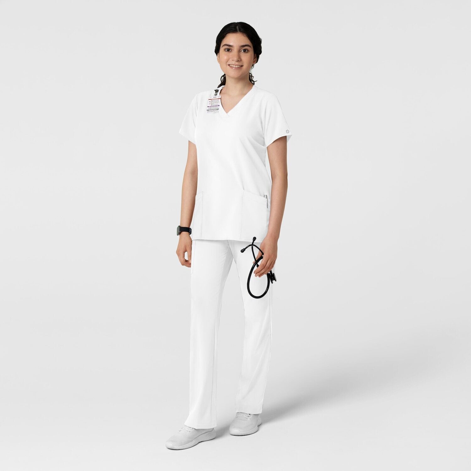 Casacca donna 6255 scollo a V white