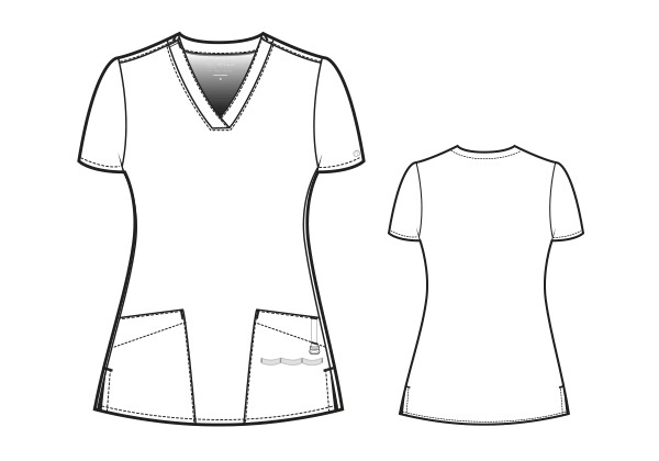 Casacca donna 6255 scollo a V white