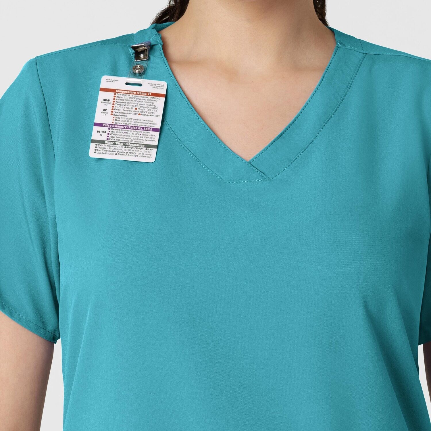 Casacca donna 6255 scollo a V teal blue