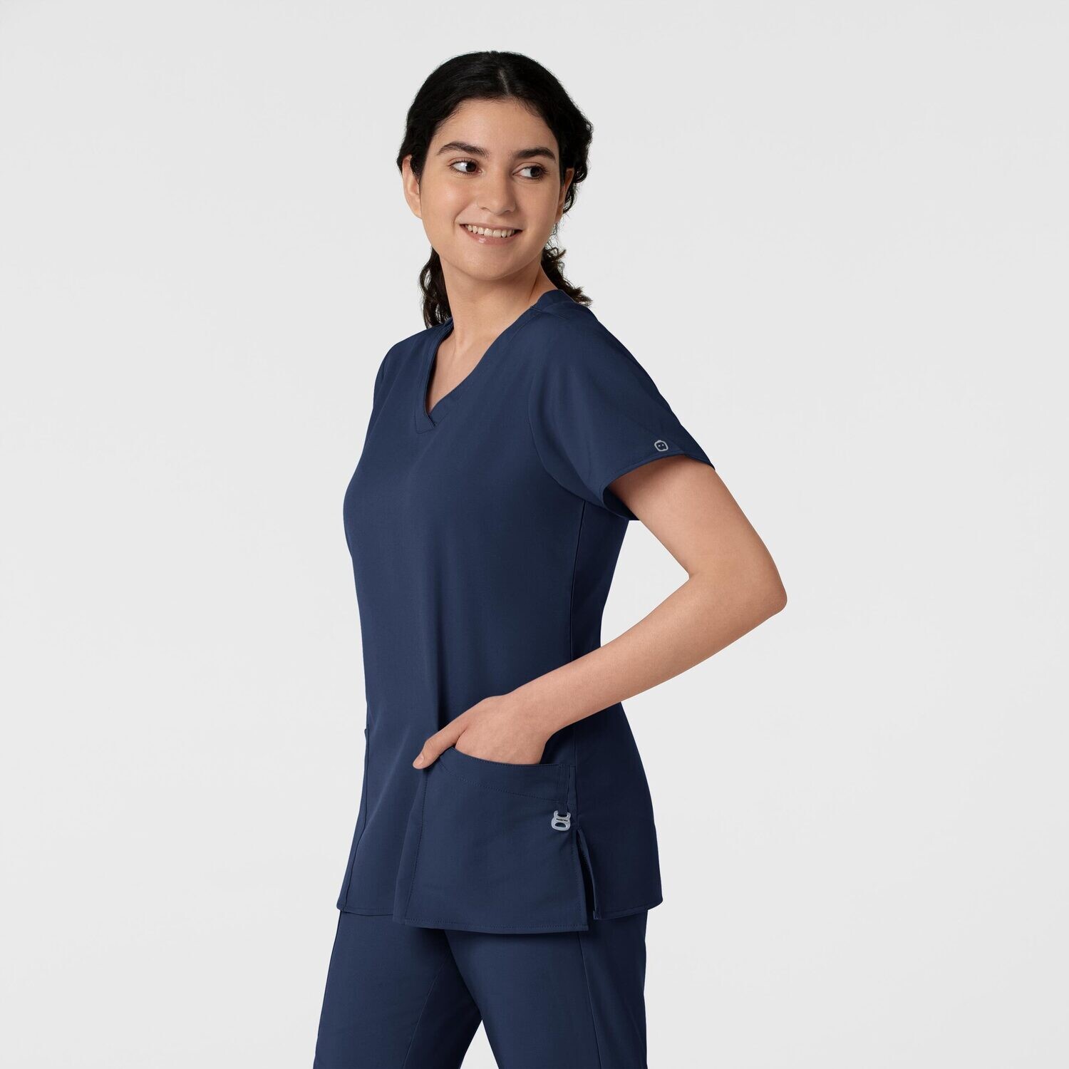 Casacca donna 6255 scollo a V navy blue