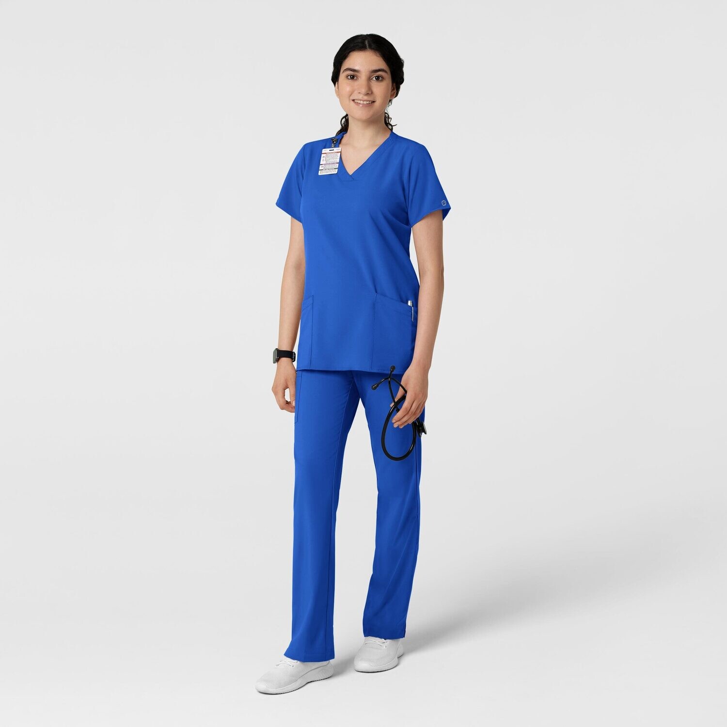 Casacca donna 6255 scollo a V royal blue