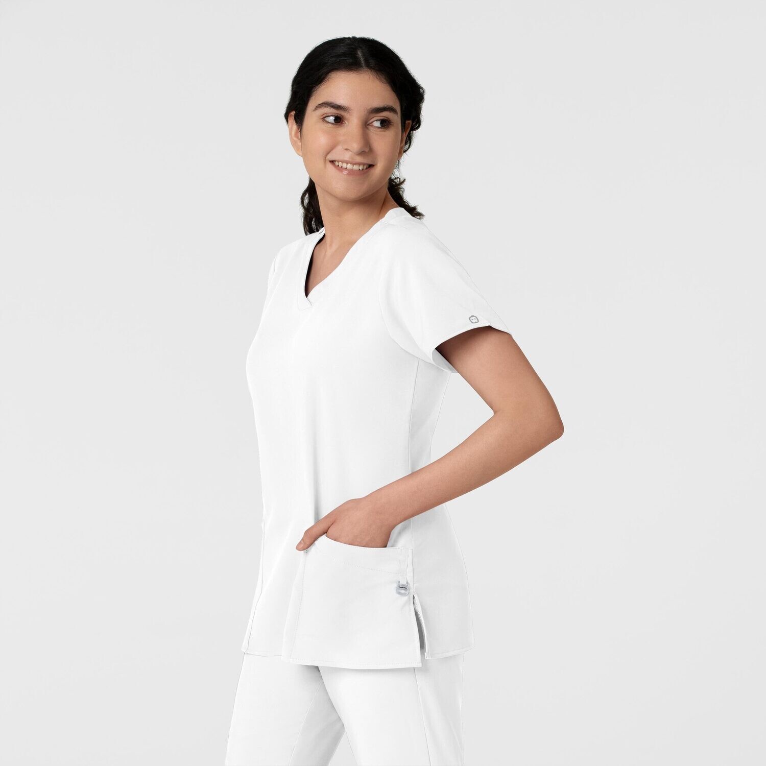 Casacca donna 6255 scollo a V white