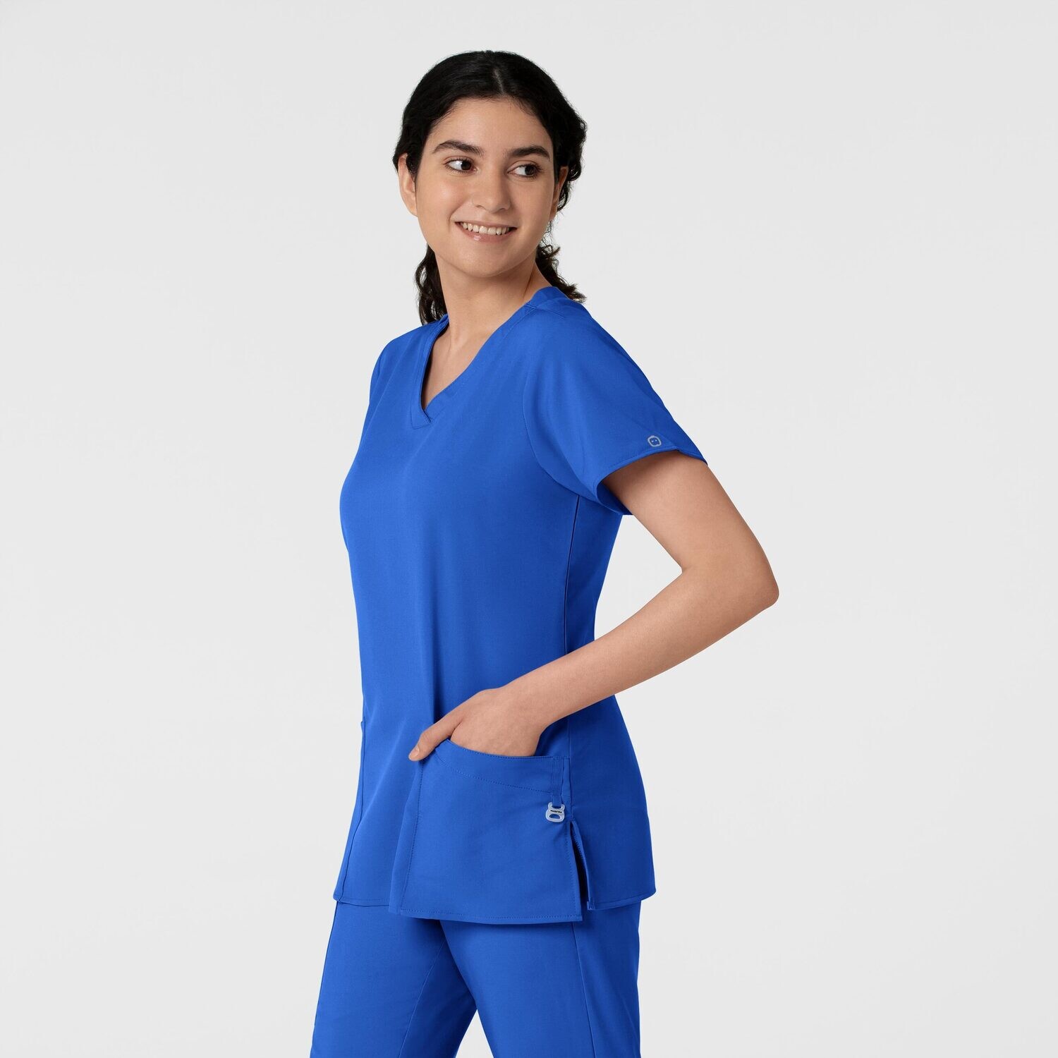 Casacca donna 6255 scollo a V royal blue