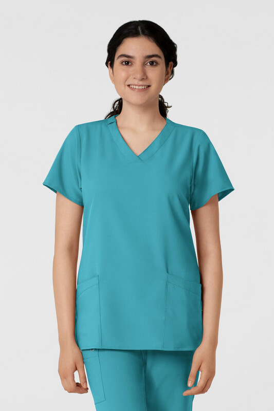 Casacca donna 6255 scollo a V teal blue