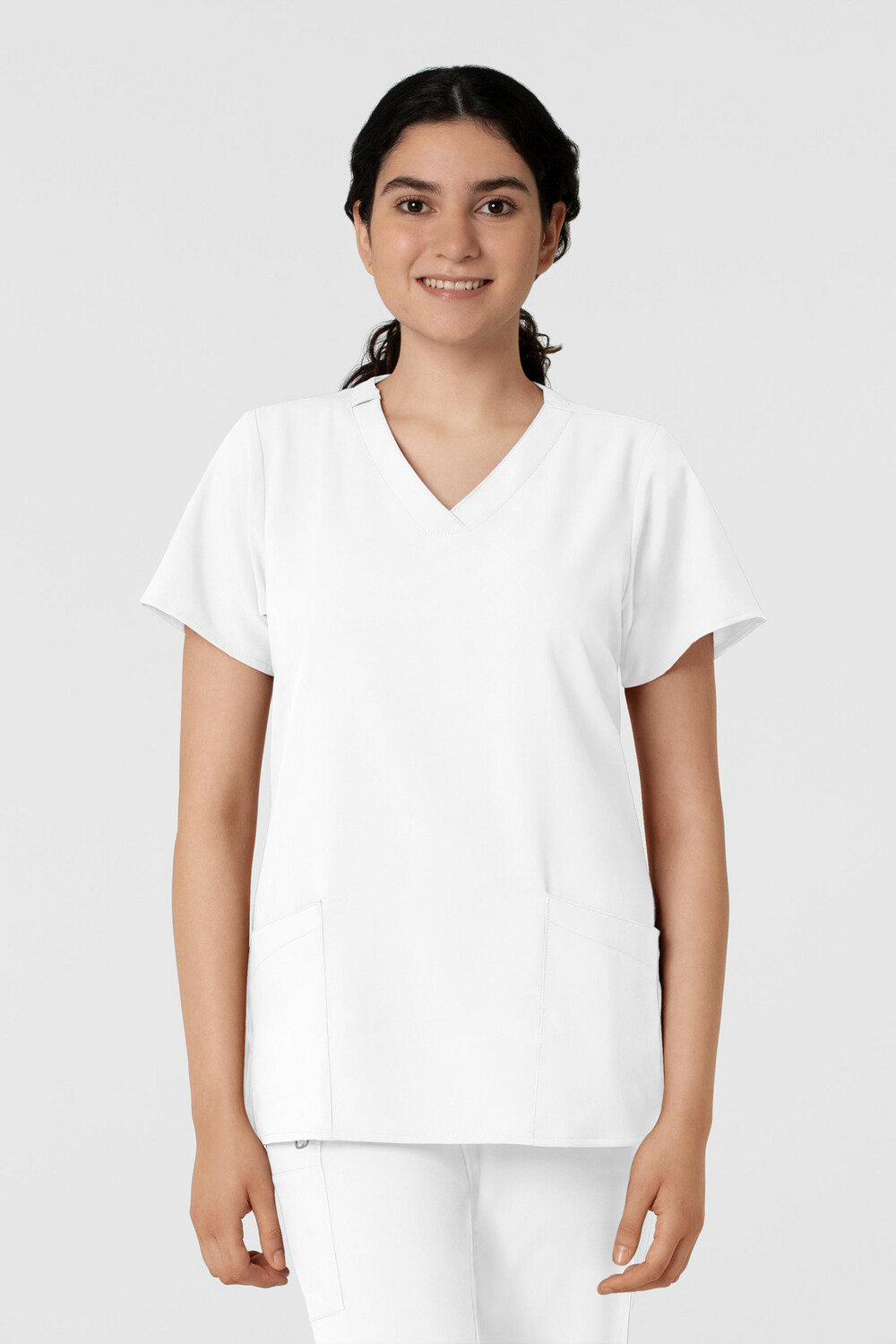 Casacca donna 6255 scollo a V white