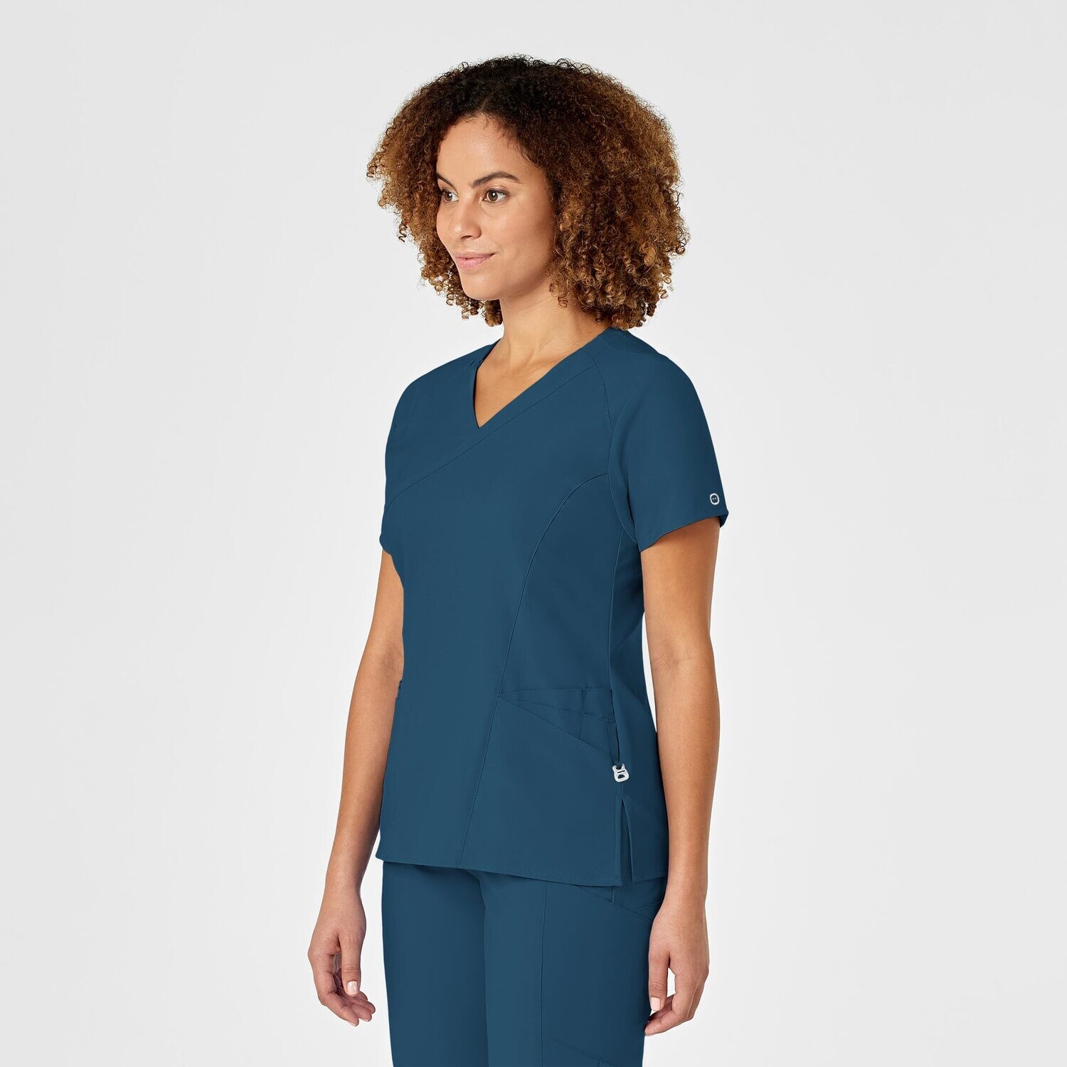 Casacca donna 6455 scollo a Y caribbean blue