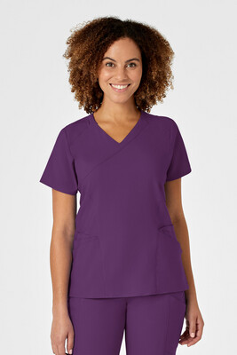 Casacca donna 6455 scollo a Y eggplant