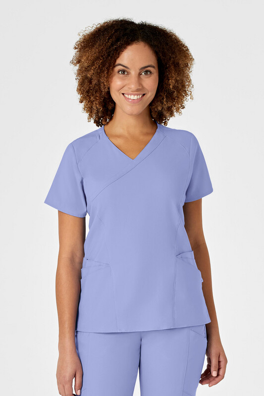 Casacca donna 6455 scollo a Y ceil blue