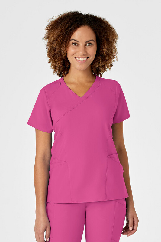 Casacca donna 6455 scollo a Y hot pink