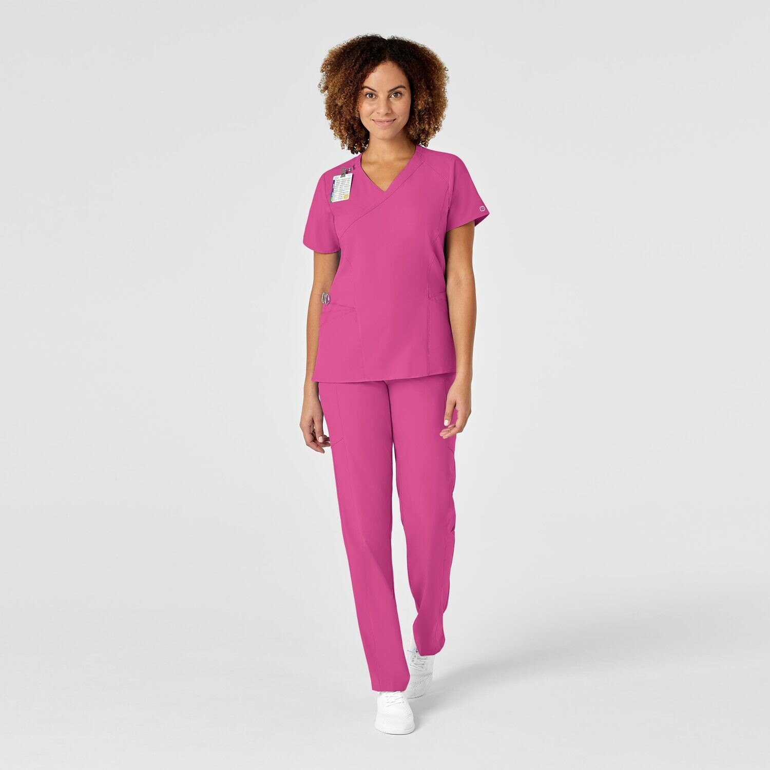 Casacca donna 6455 scollo a Y hot pink